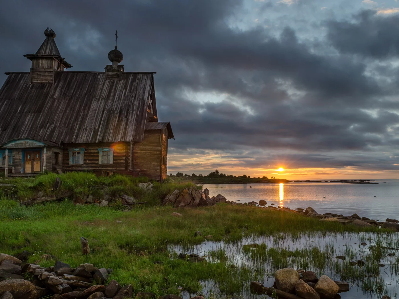 соловки, вода, камни