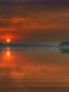 закат, красота, вода