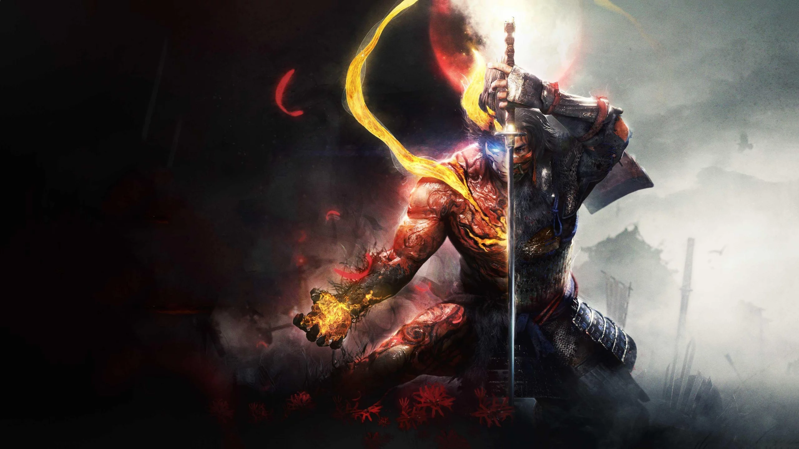 игры, nioh 2, самурай, воин, доспехи, катана, япония, фэнтези