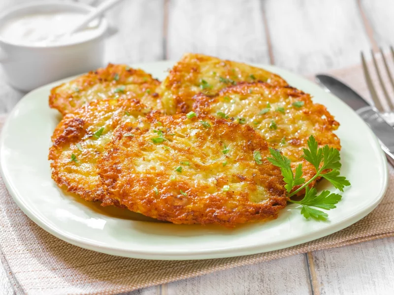 драники, картофель, зелень
