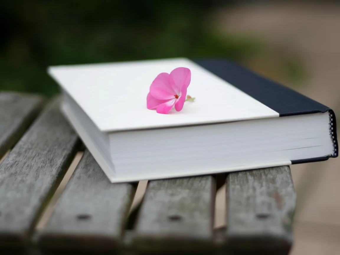 цветок, лежит на книге