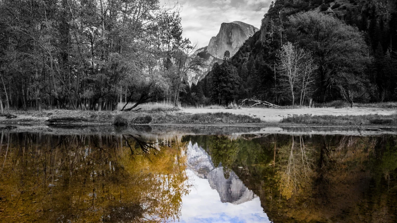 вода, горы, отражение