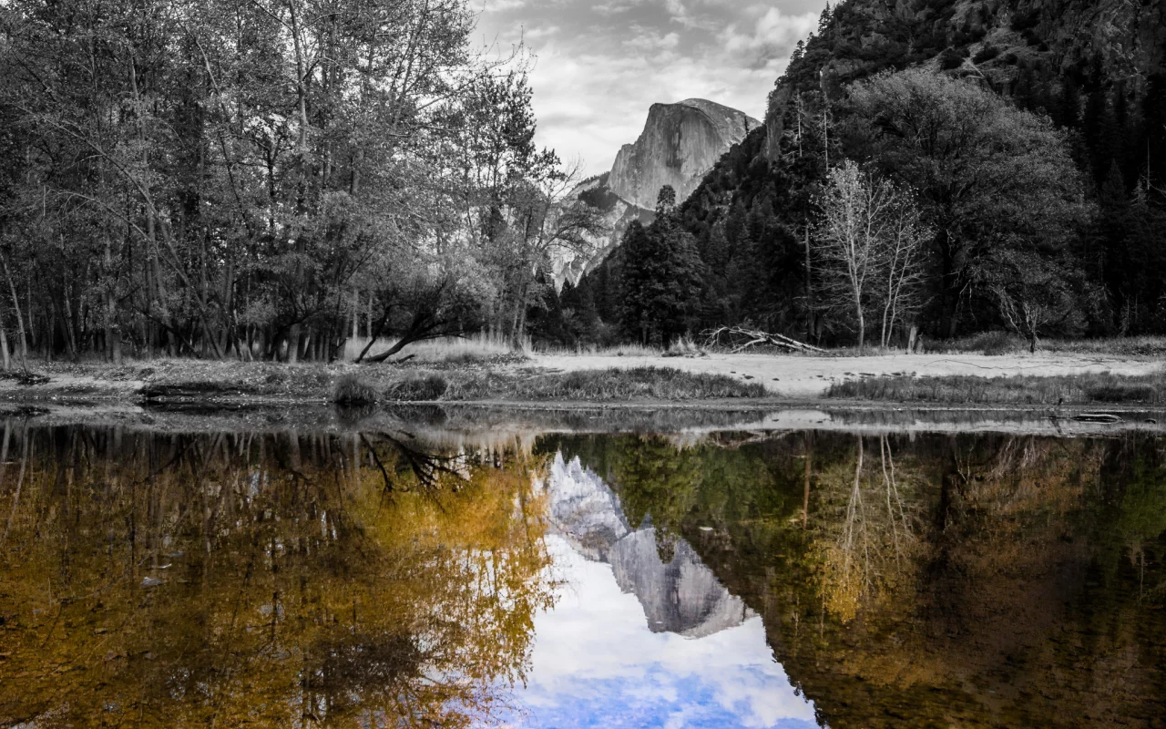 вода, горы, отражение