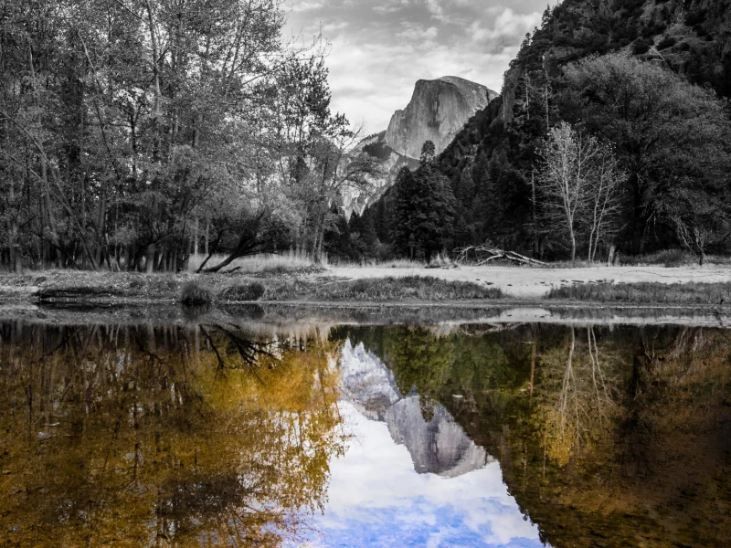 вода, горы, отражение