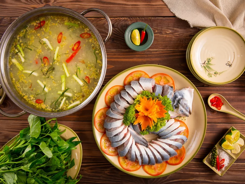 сервировка, блюда, азиатская кухня