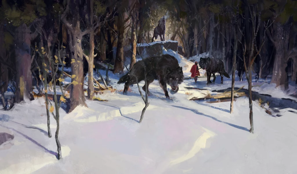 лес, волки