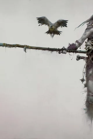 ведьма, девушка, посох