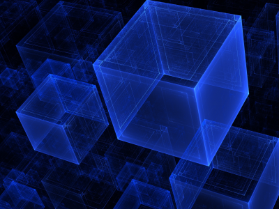 абстракция, куб, синий