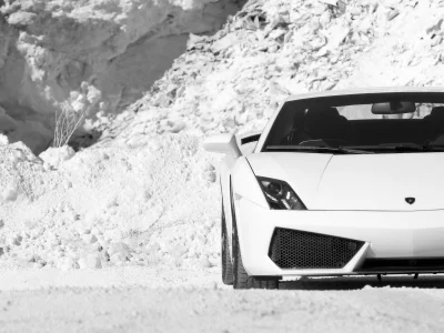 auto, lamborghini, снег