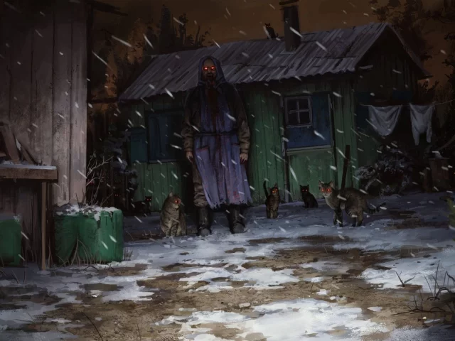 ночь, зима
