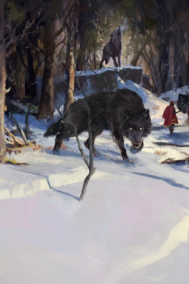 лес, волки