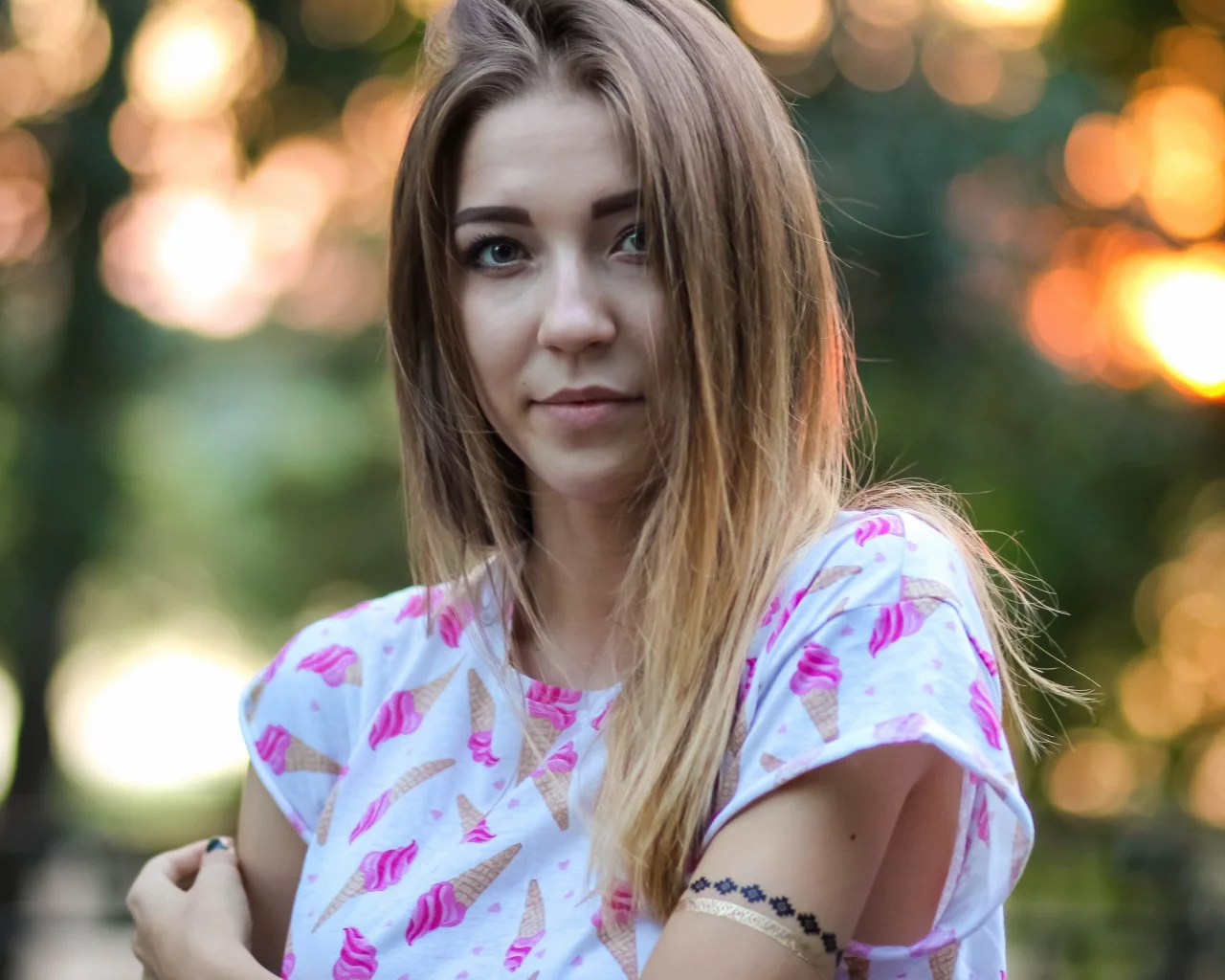 девушка, красивая, взгляд