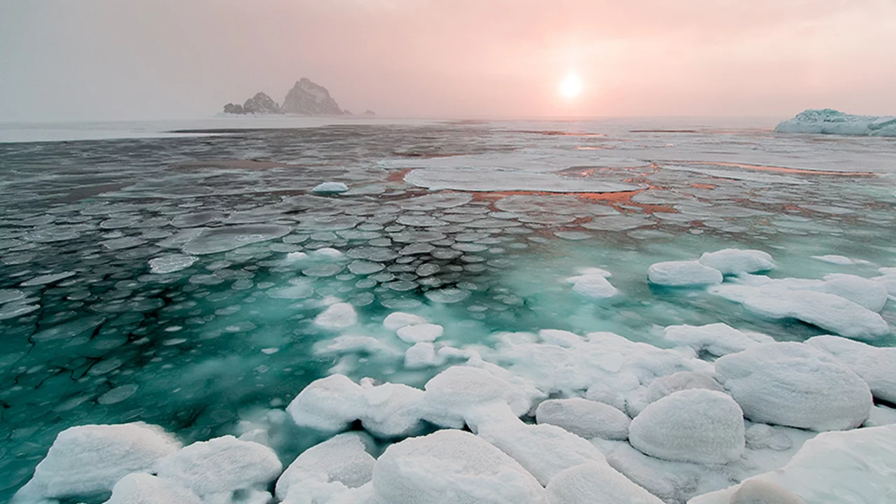 море, лед
