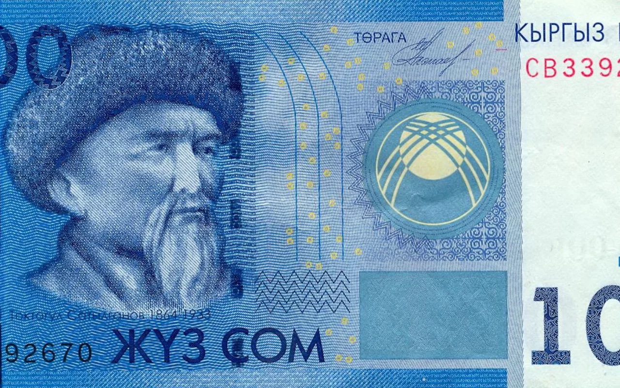 деньги, киргизия, 100, сомов
