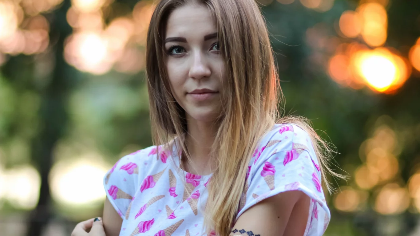 девушка, красивая, взгляд
