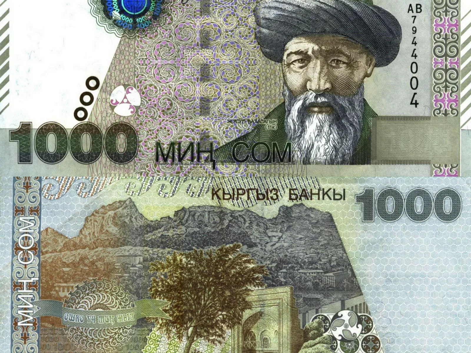 деньги, киргизия, 1000, сомов