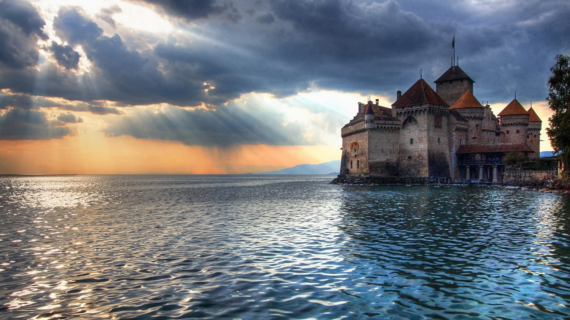 море, замок, бавария