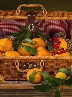 мандарины, фрукты, натюрморт