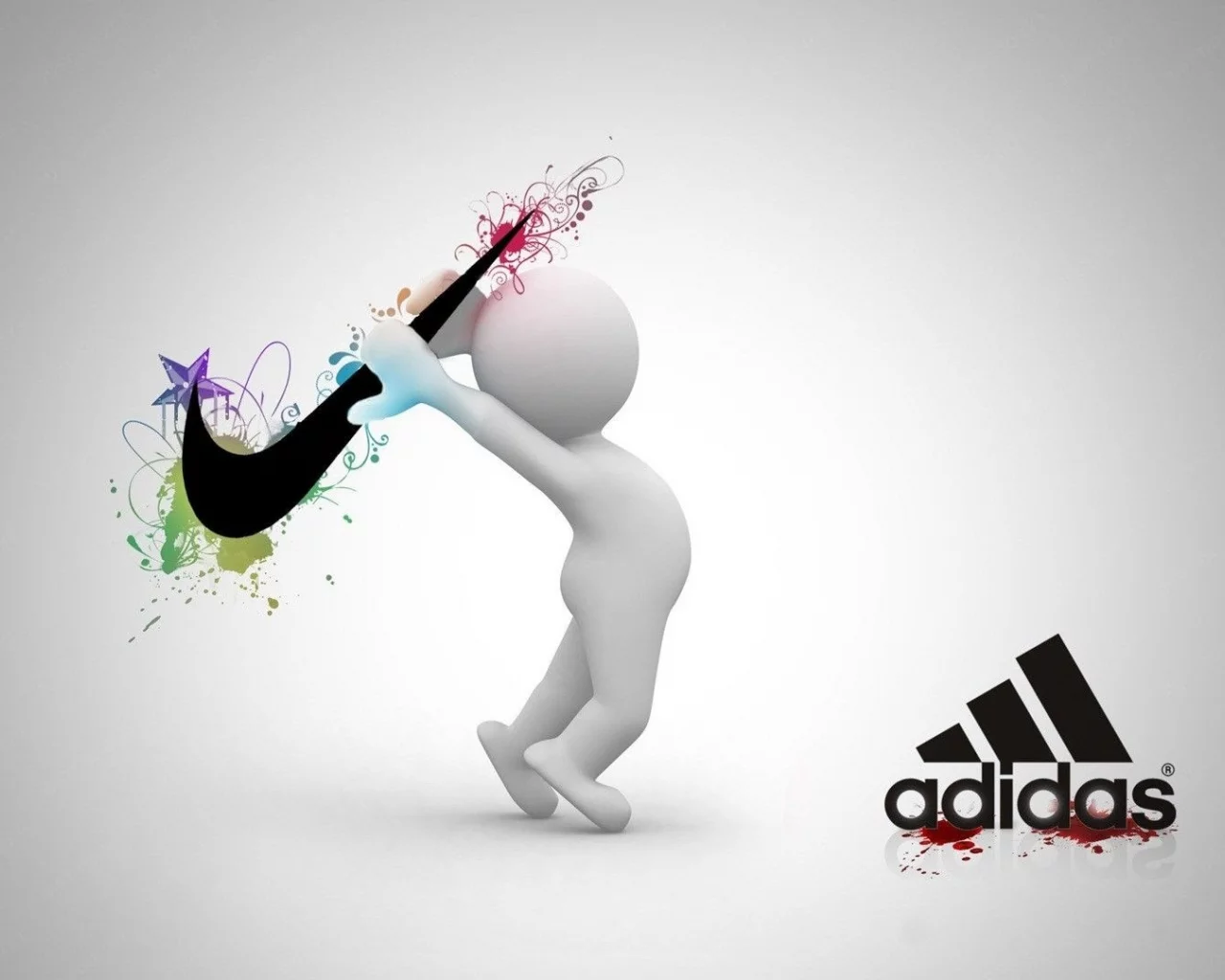 абстракция, nike vs adidas