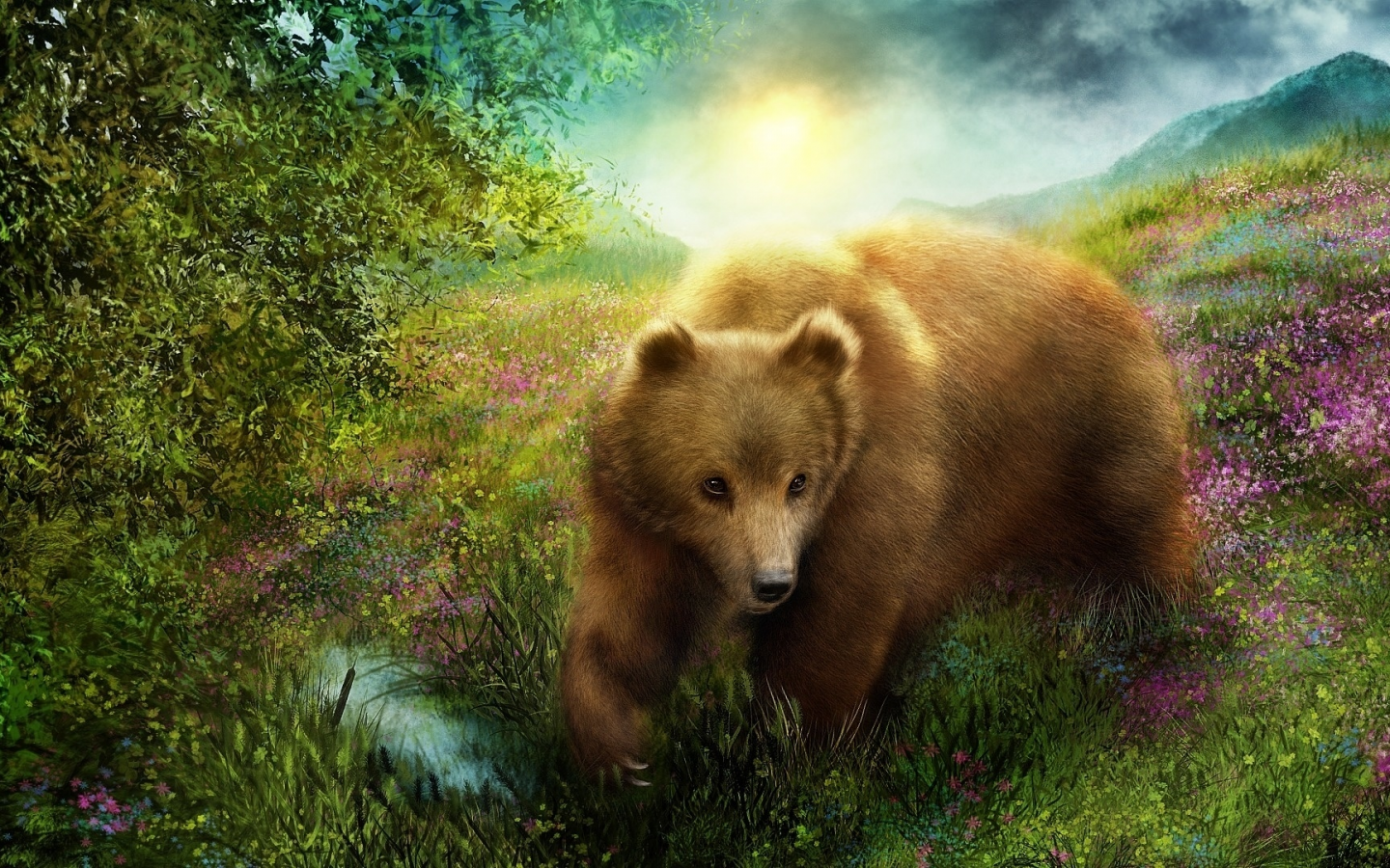 медведь бурый, природа