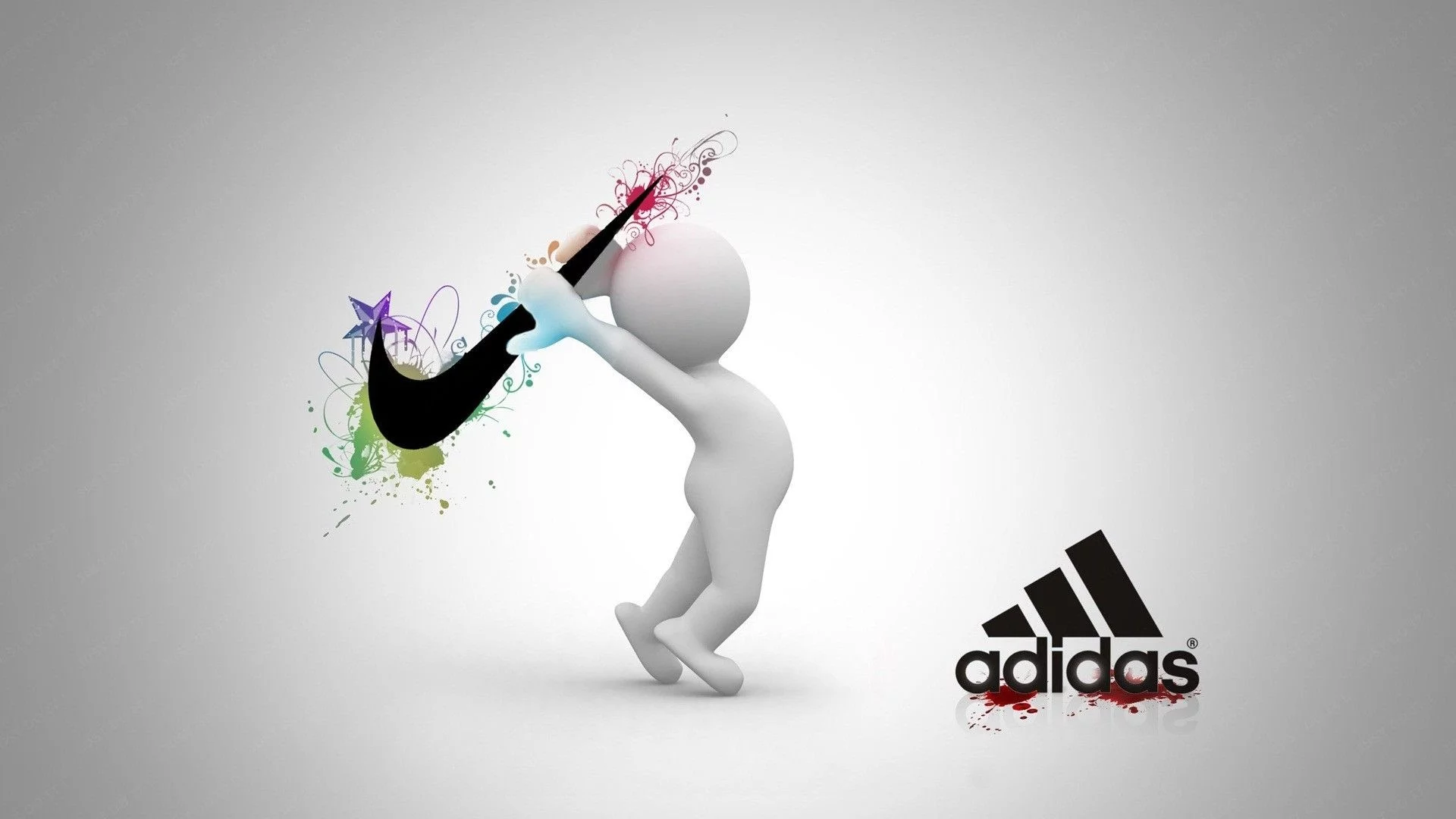 абстракция, nike vs adidas