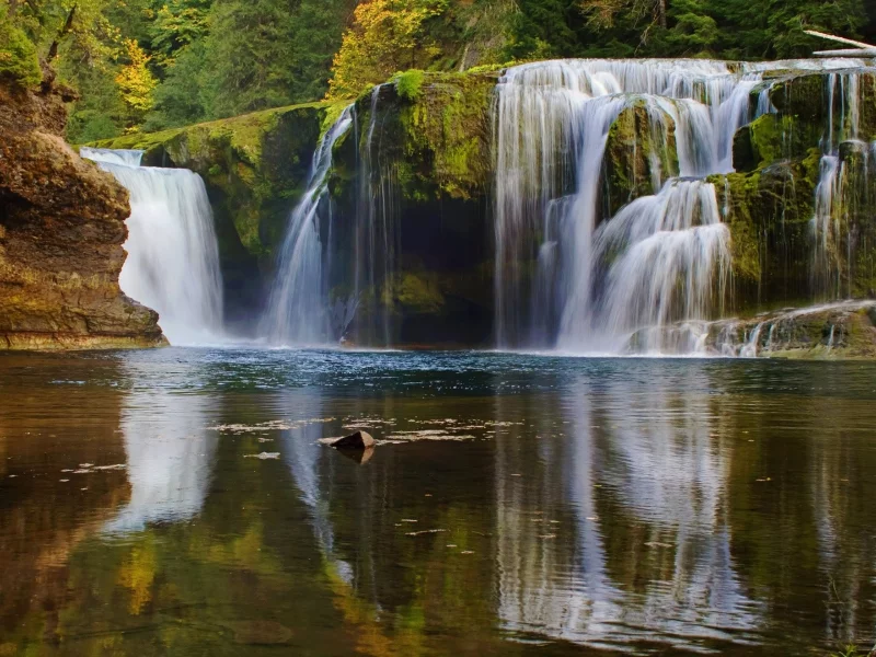 водопад, озеро