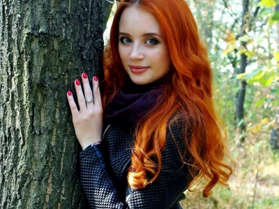 девушка рыжая, взгляд, красивая