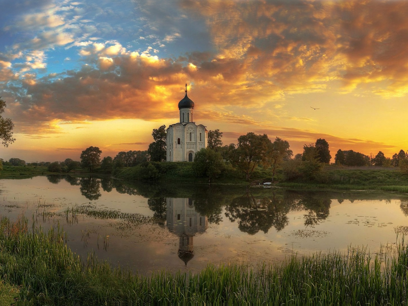 церковь, покрова, озеро