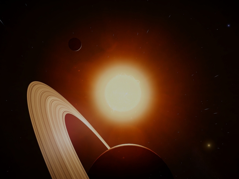 космос, солнце, кольца сатурна