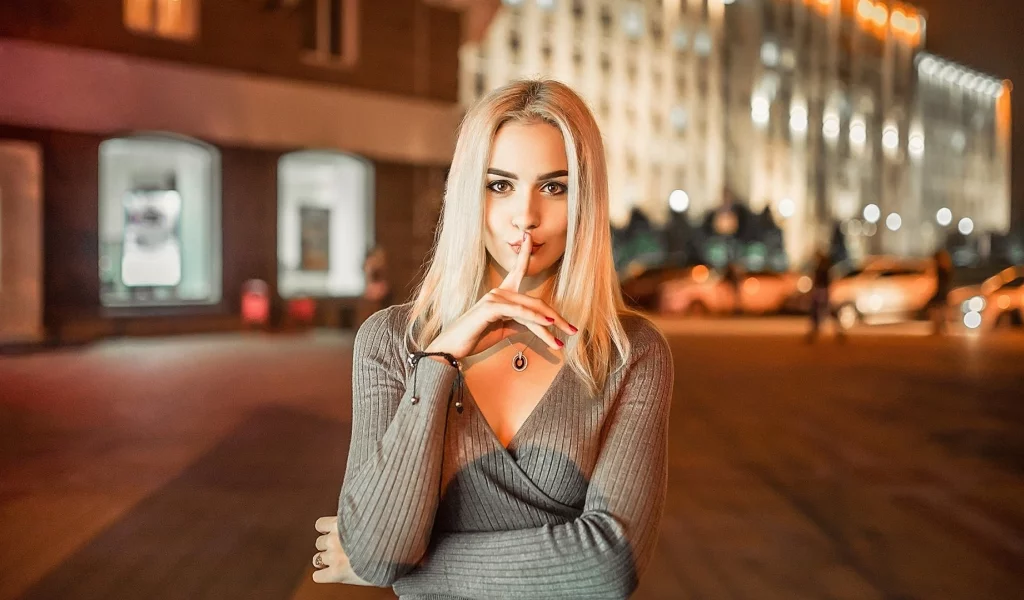 девушка, блондинка, взгляд