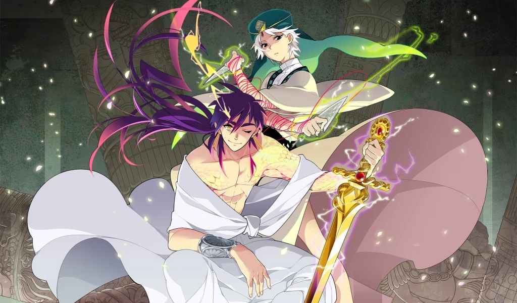маги волшебный лабиринт, magi the labyrinth of magic, меч, парни, нож