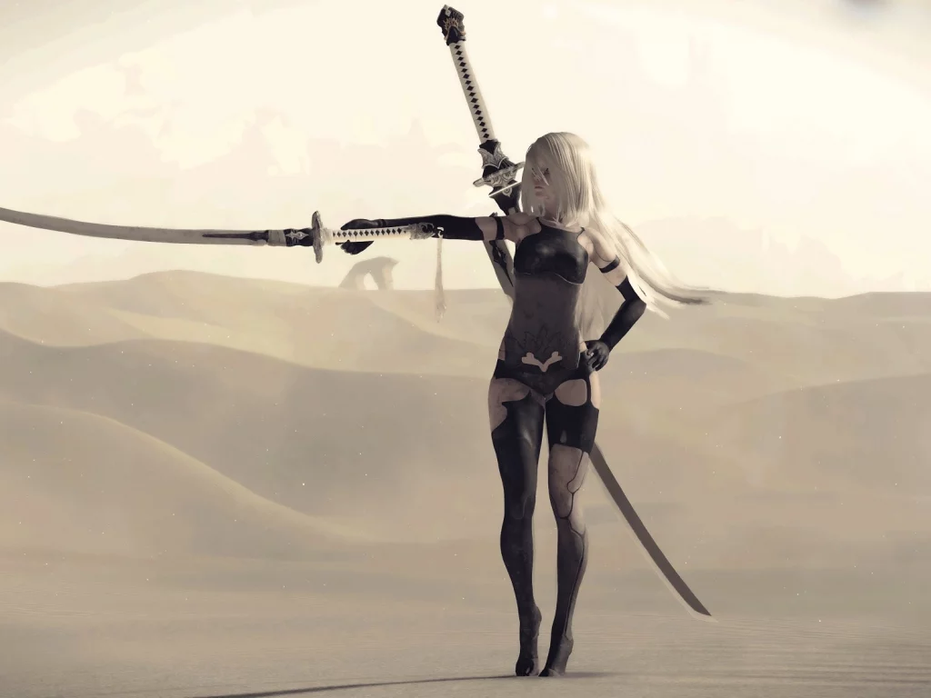 nier automata, девушка, киборг