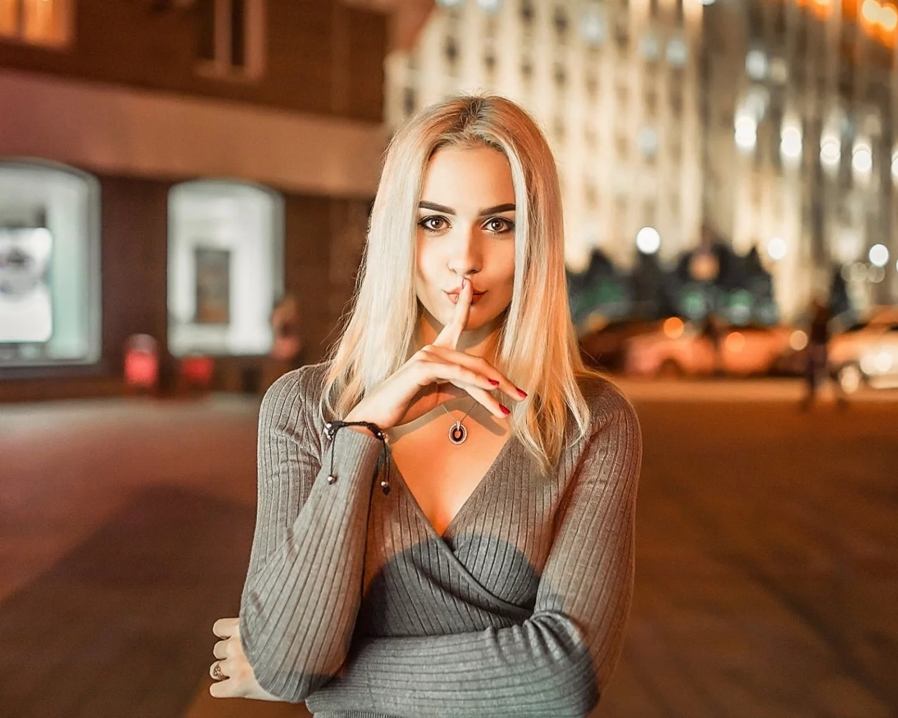 девушка, блондинка, взгляд