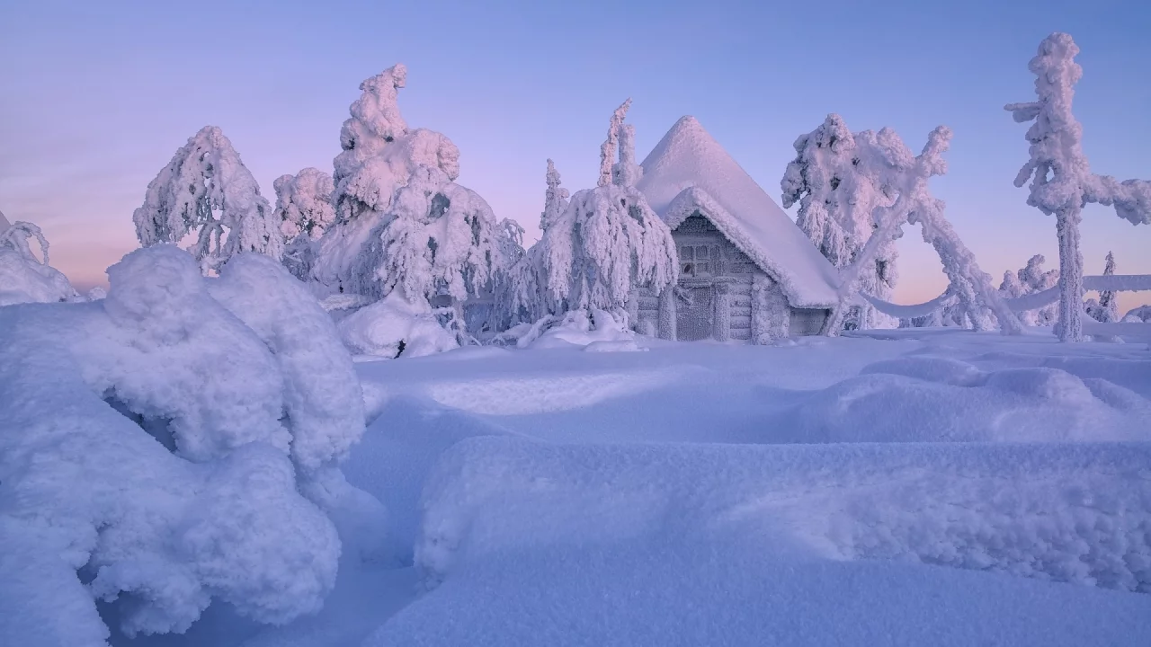 зима, снег, дом