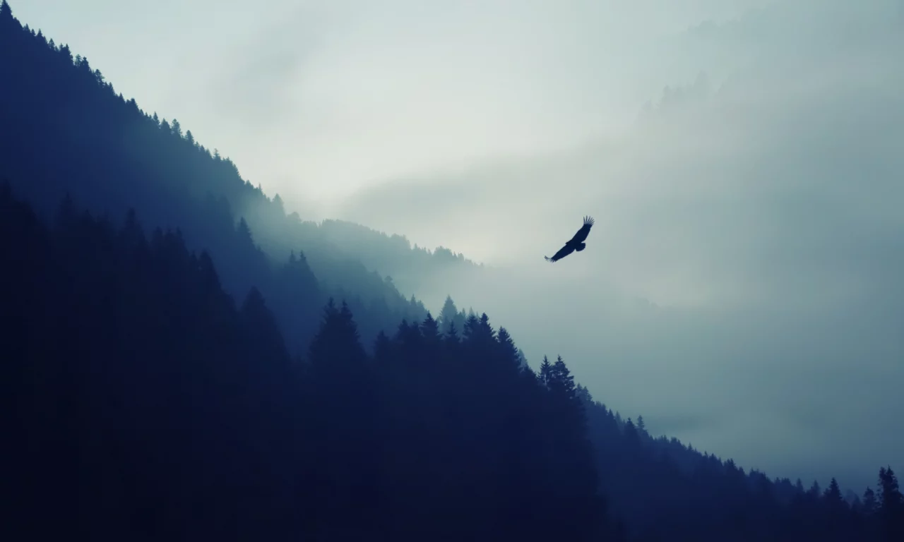 горы, лес, туман