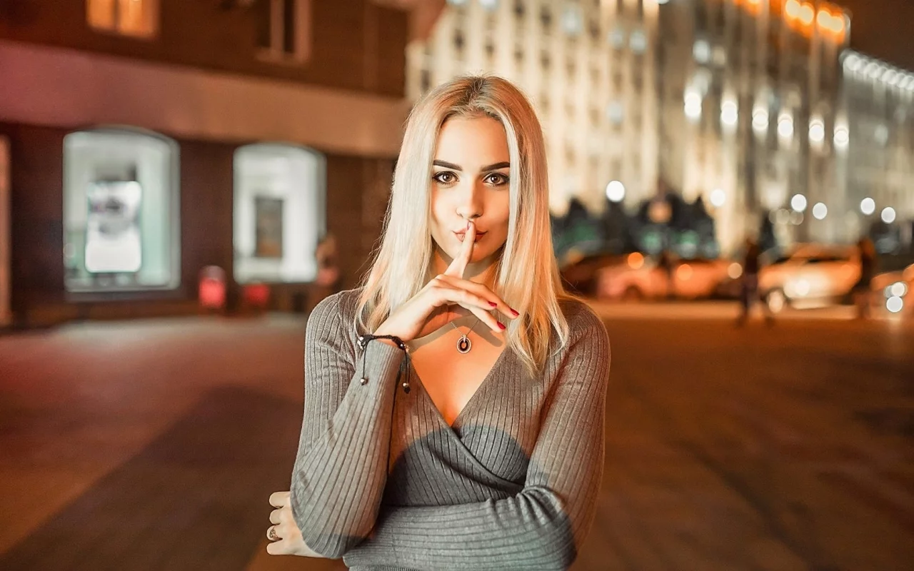 девушка, блондинка, взгляд
