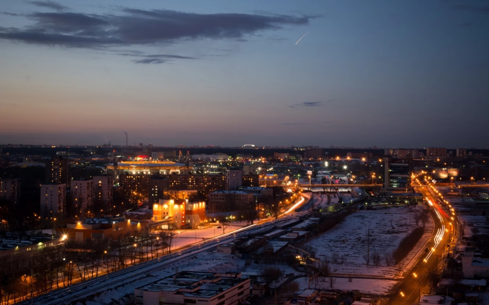 город, мегаполис, ночь