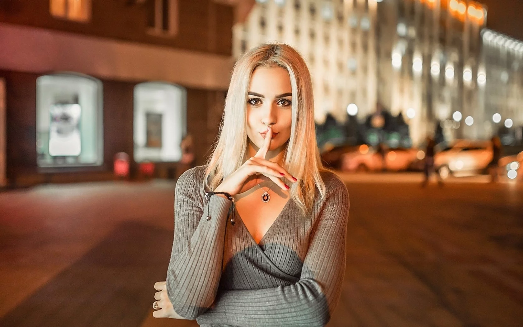 девушка, блондинка, взгляд
