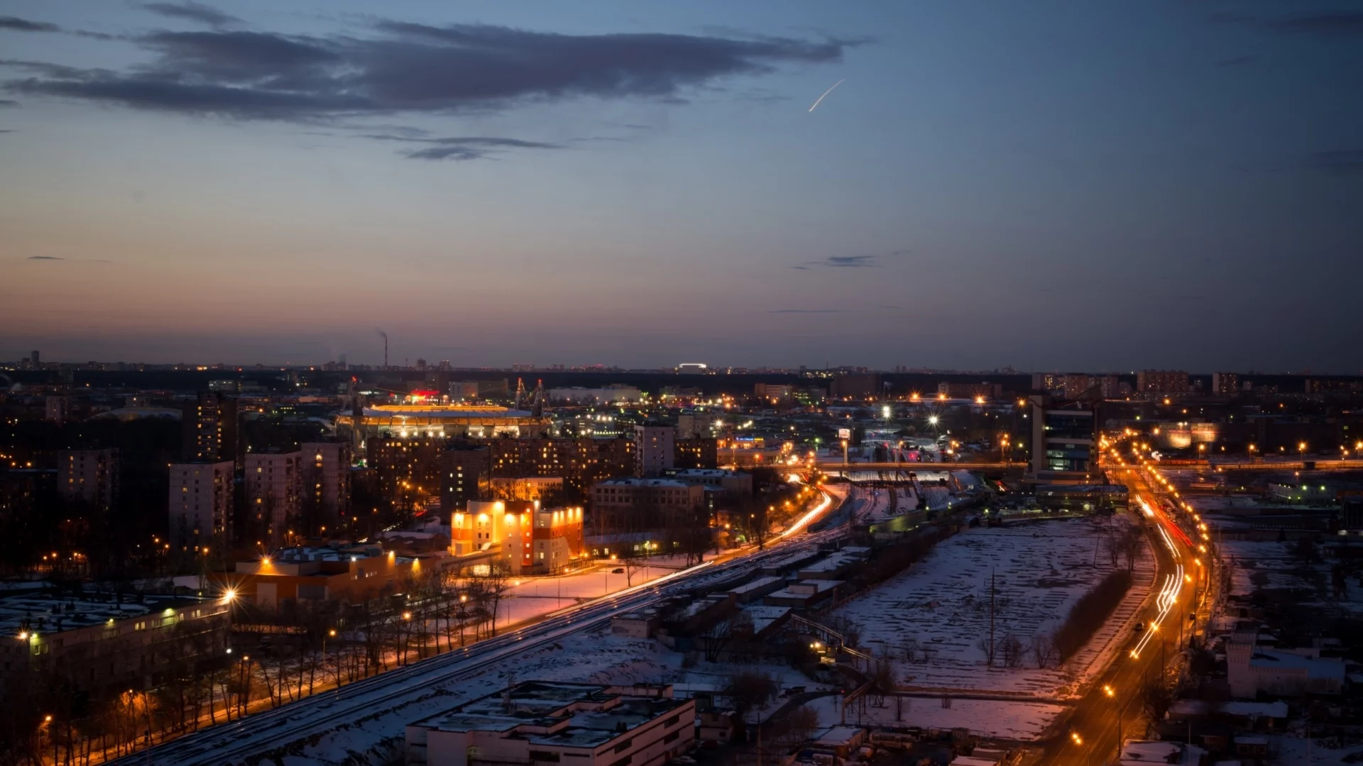 город, мегаполис, ночь