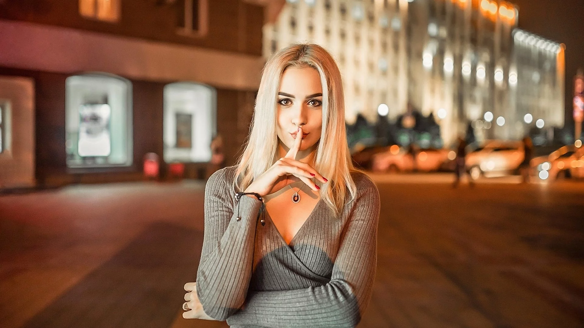 девушка, блондинка, взгляд