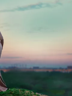 девушка, рыжая, на природе