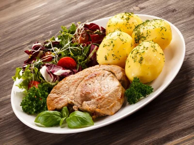 мясо, буженина, картошка