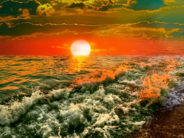 море, берег, шторм