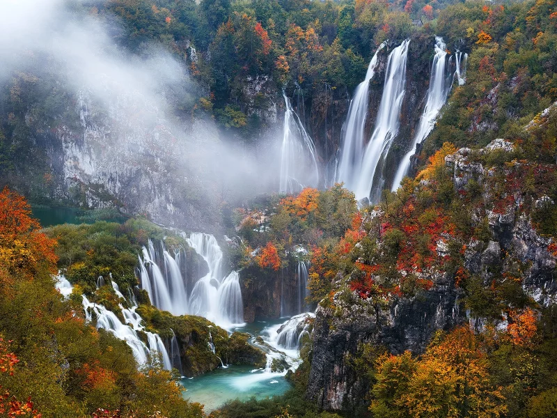 природа, лес, водопад