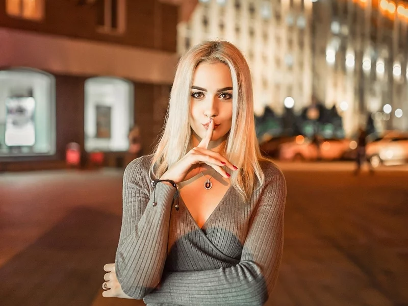 девушка, блондинка, взгляд