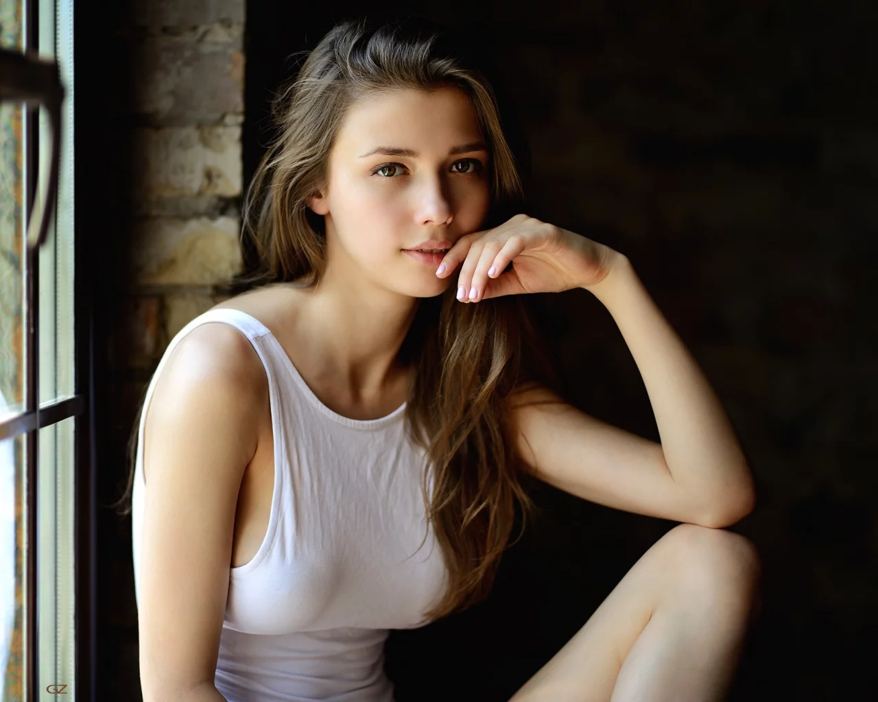 девушка, взгляд красивая