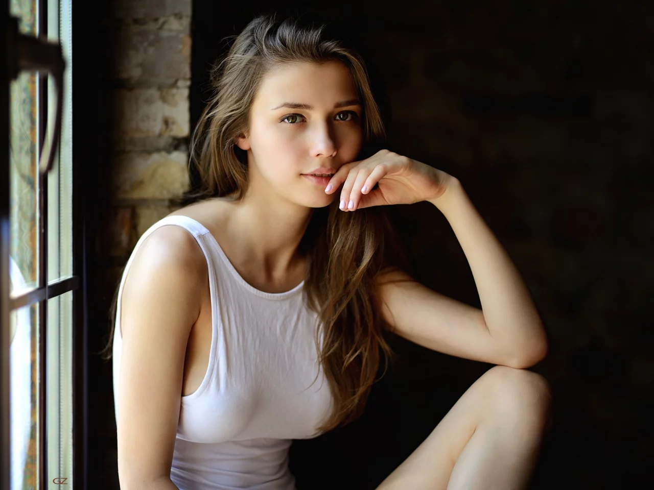 девушка, взгляд красивая