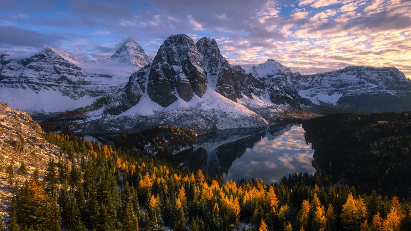осенний лес, горы