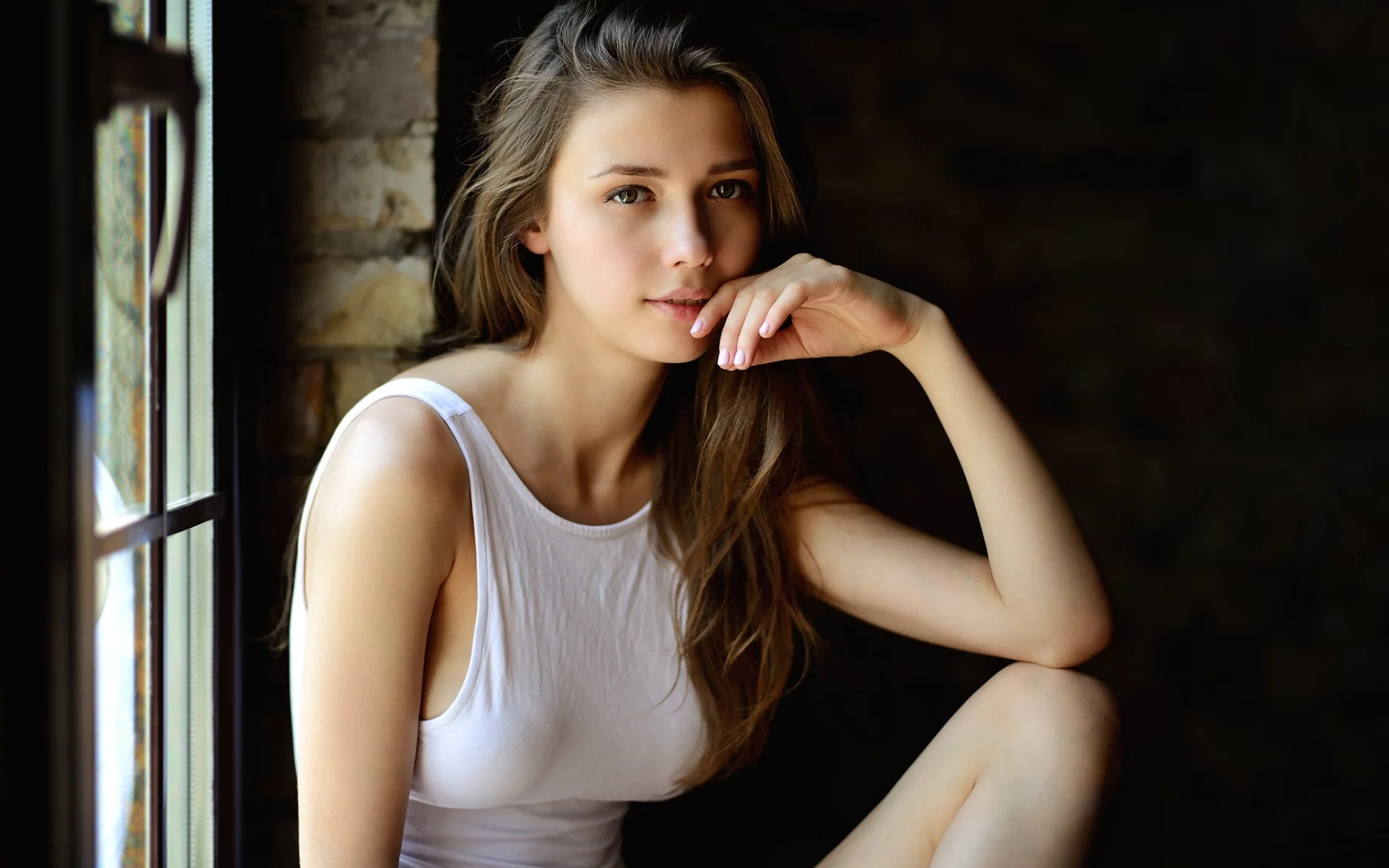 девушка, взгляд красивая