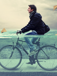 велосипед, вода